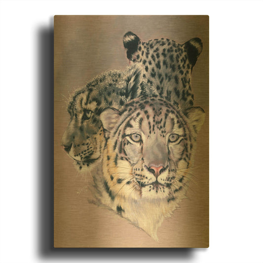 'Tapestry In Grey' By Barbara Keith Gold Metal Wall Art