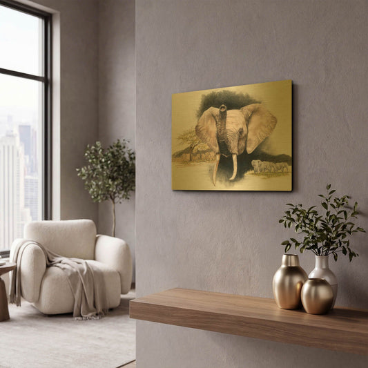 'Imperiled' By Barbara Keith Gold Metal Wall Art