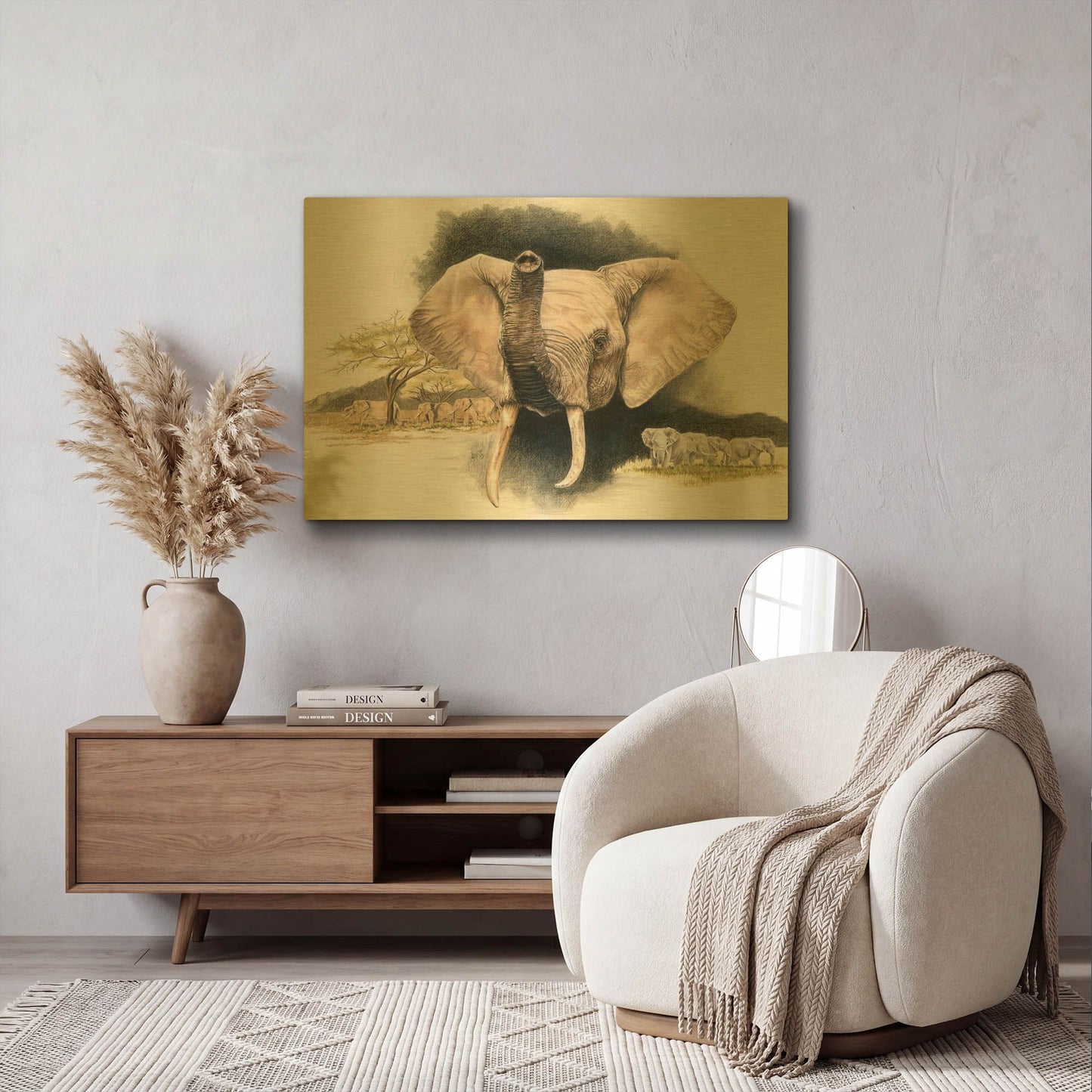 'Imperiled' By Barbara Keith Gold Metal Wall Art