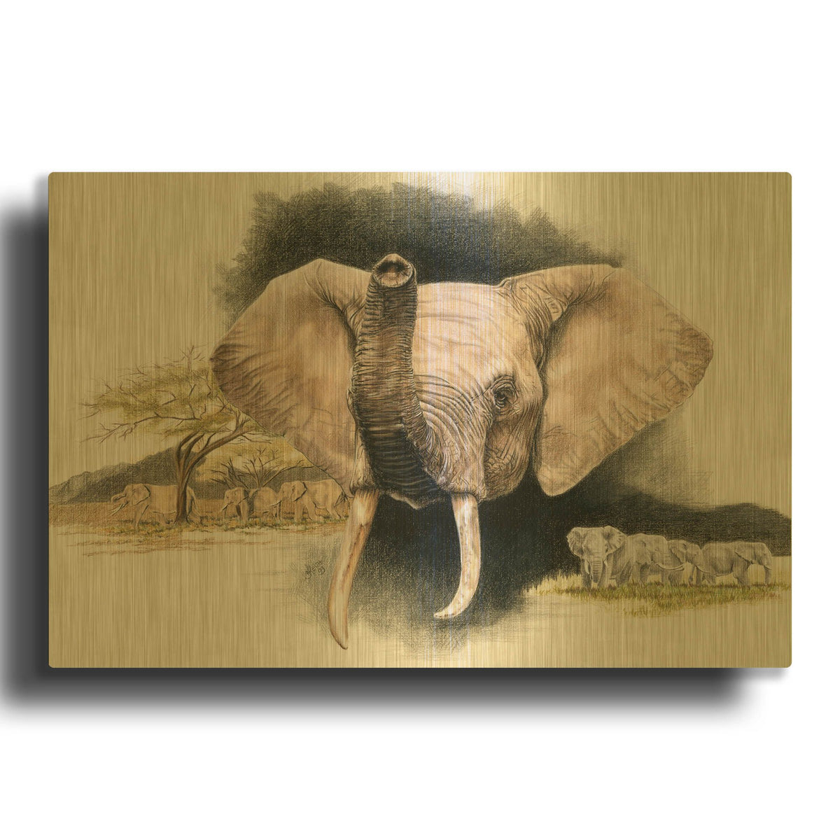 'Imperiled' By Barbara Keith Gold Metal Wall Art