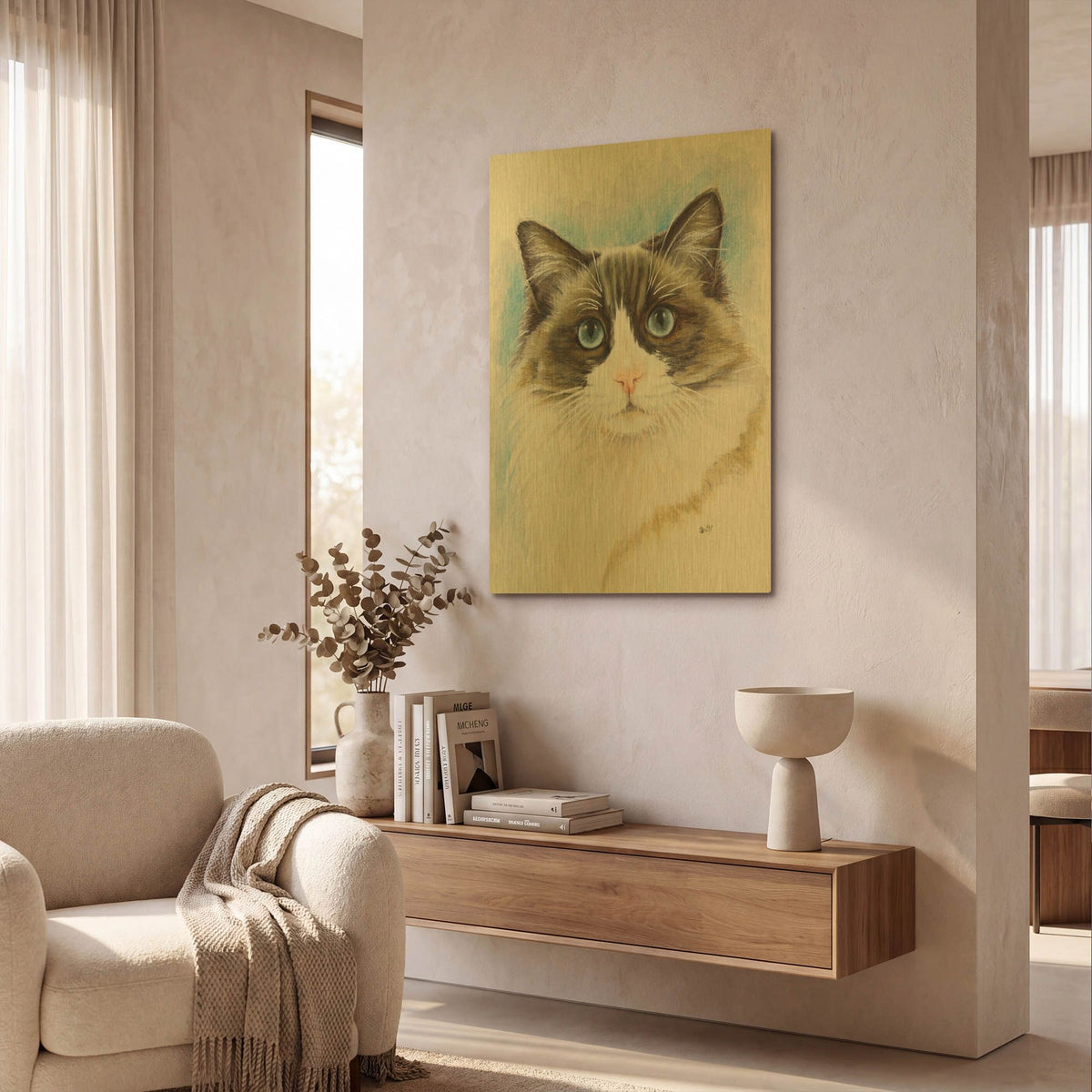 'Ragdoll 2' By Barbara Keith Gold Metal Wall Art
