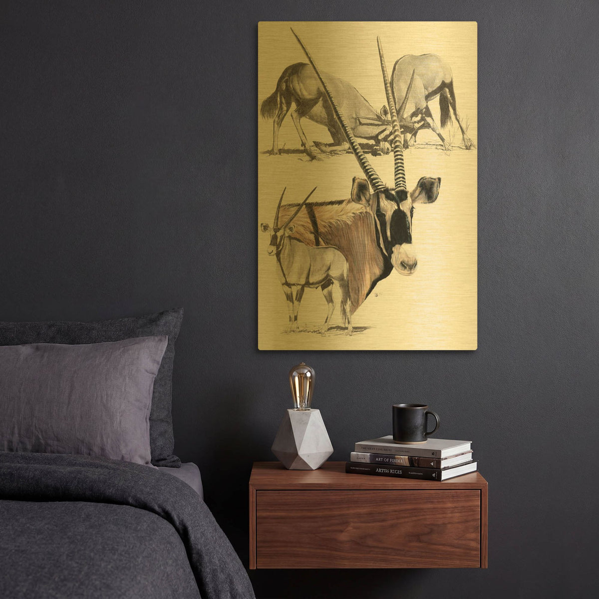 'Gemsbok' By Barbara Keith Gold Metal Wall Art