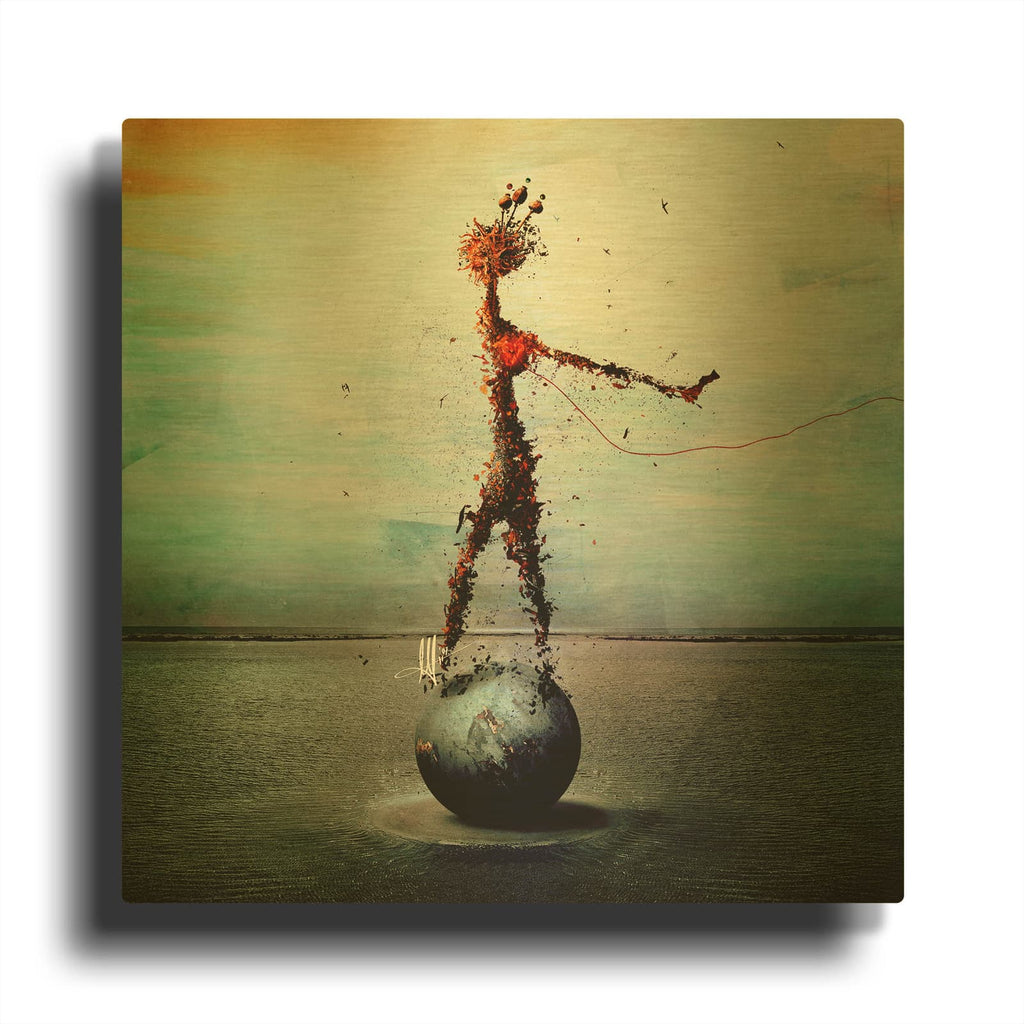 'Blood' By Lori Deiter Gold Metal Wall Art
