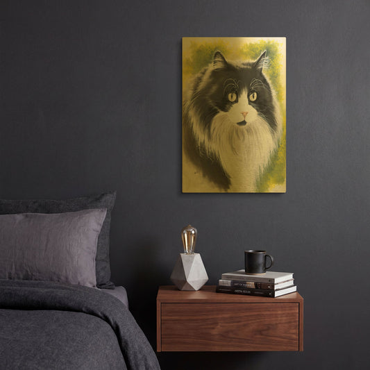 'Maine Coon 2' By Barbara Keith Gold Metal Wall Art