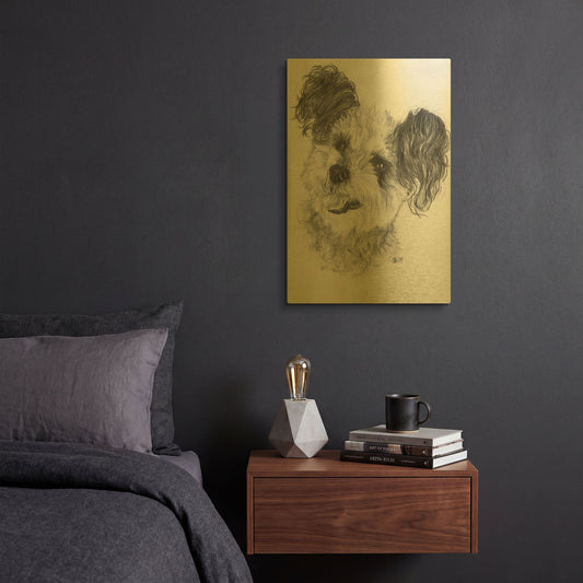 'Teddy Bear' By Barbara Keith Gold Metal Wall Art