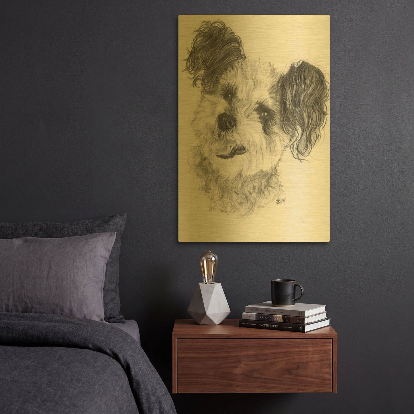 'Teddy Bear' By Barbara Keith Gold Metal Wall Art