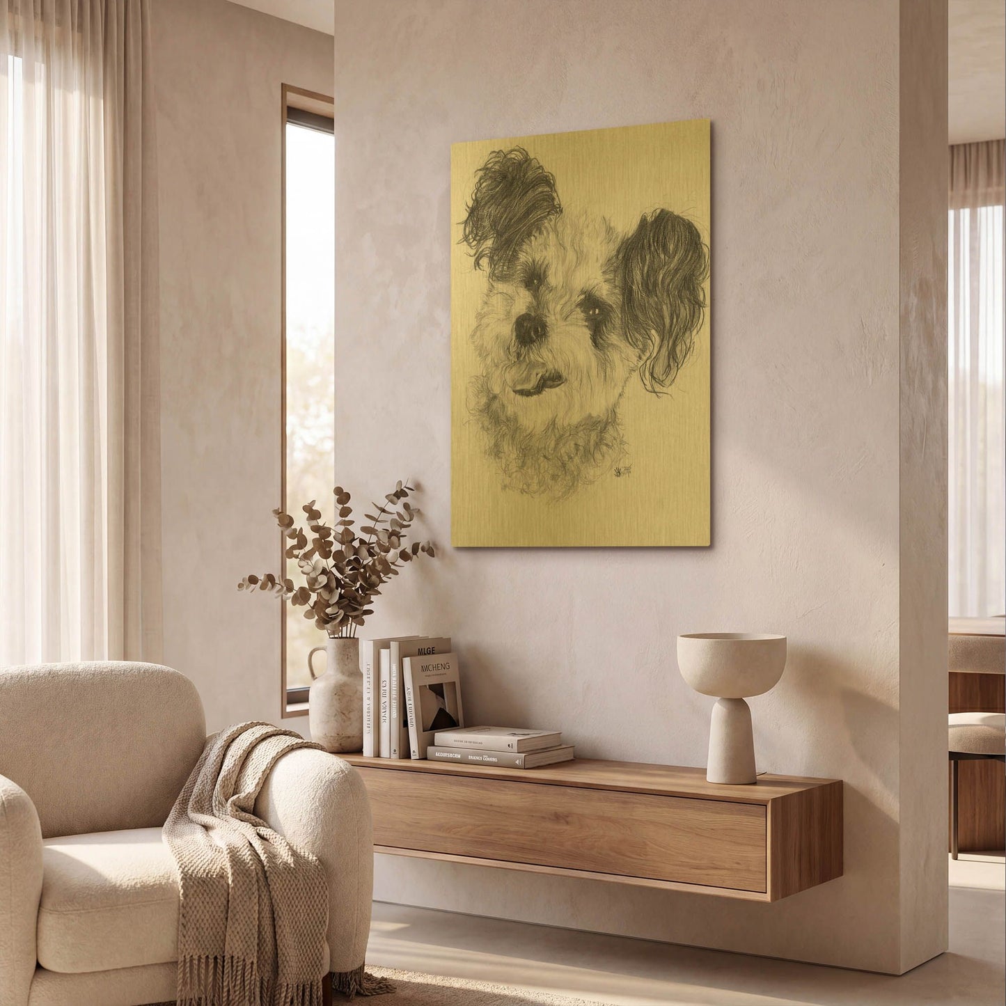 'Teddy Bear' By Barbara Keith Gold Metal Wall Art