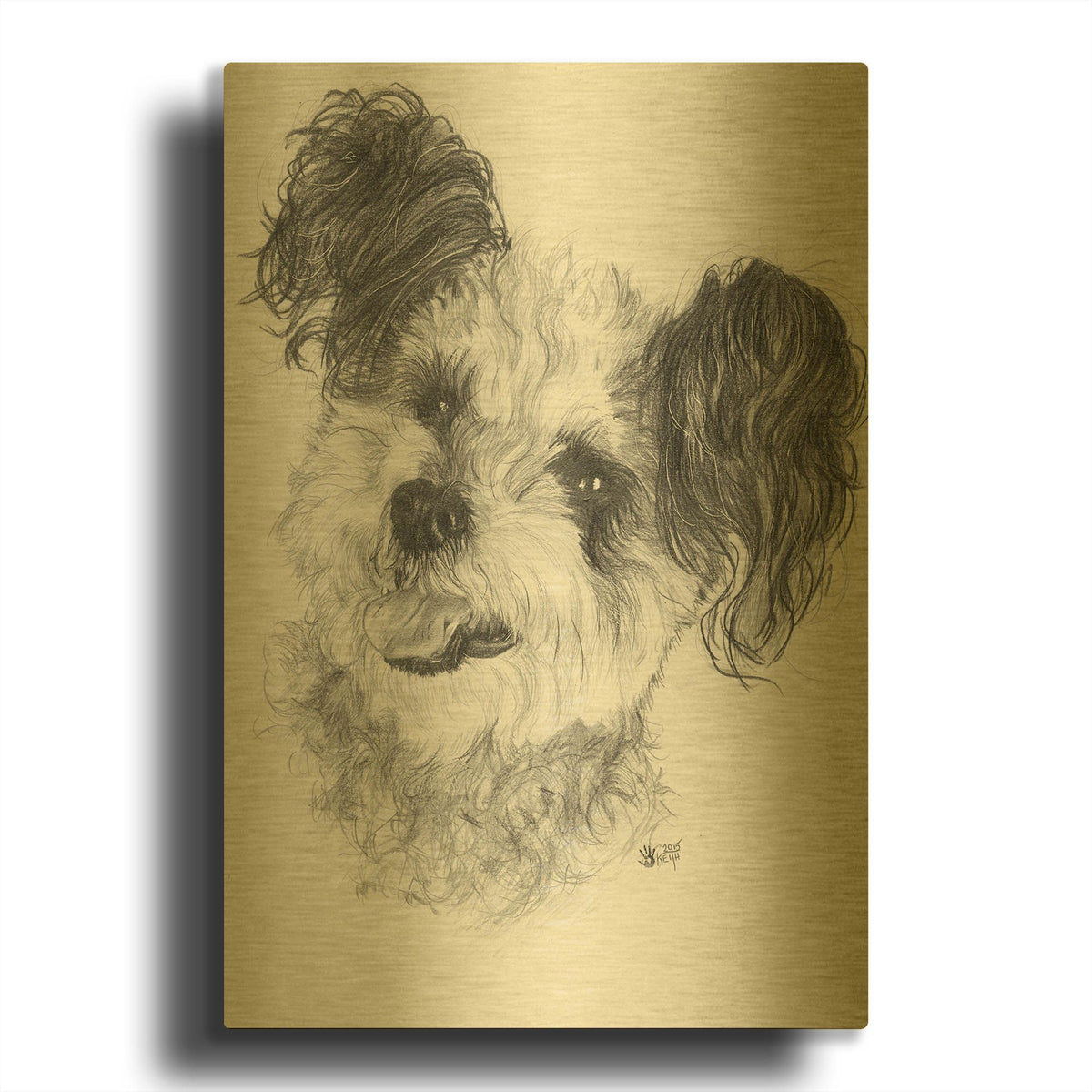 'Teddy Bear' By Barbara Keith Gold Metal Wall Art