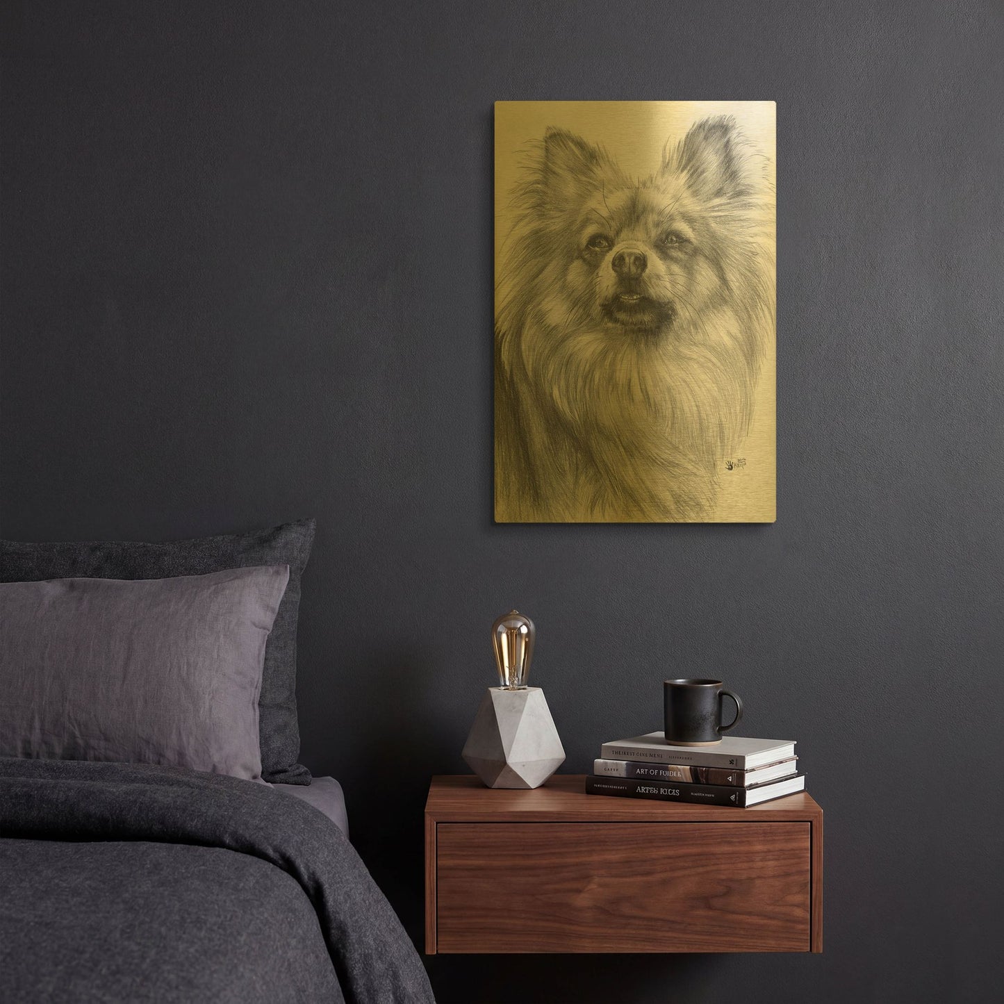 'Tickled' By Barbara Keith Gold Metal Wall Art