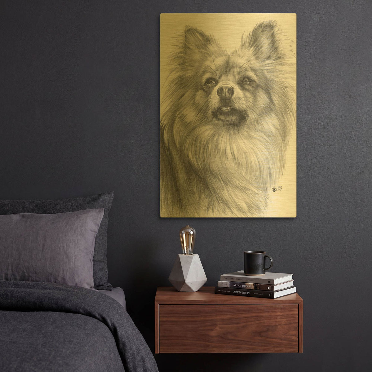 'Tickled' By Barbara Keith Gold Metal Wall Art