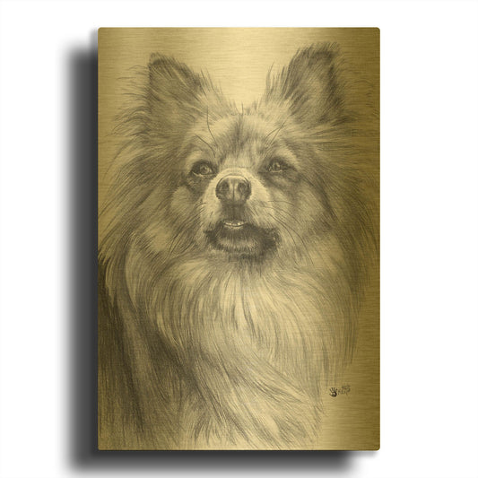 'Tickled' By Barbara Keith Gold Metal Wall Art