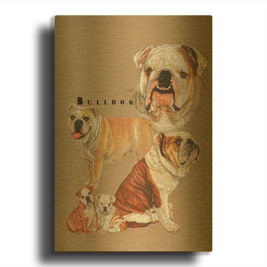 'Bulldog' By Barbara Keith Gold Metal Wall Art