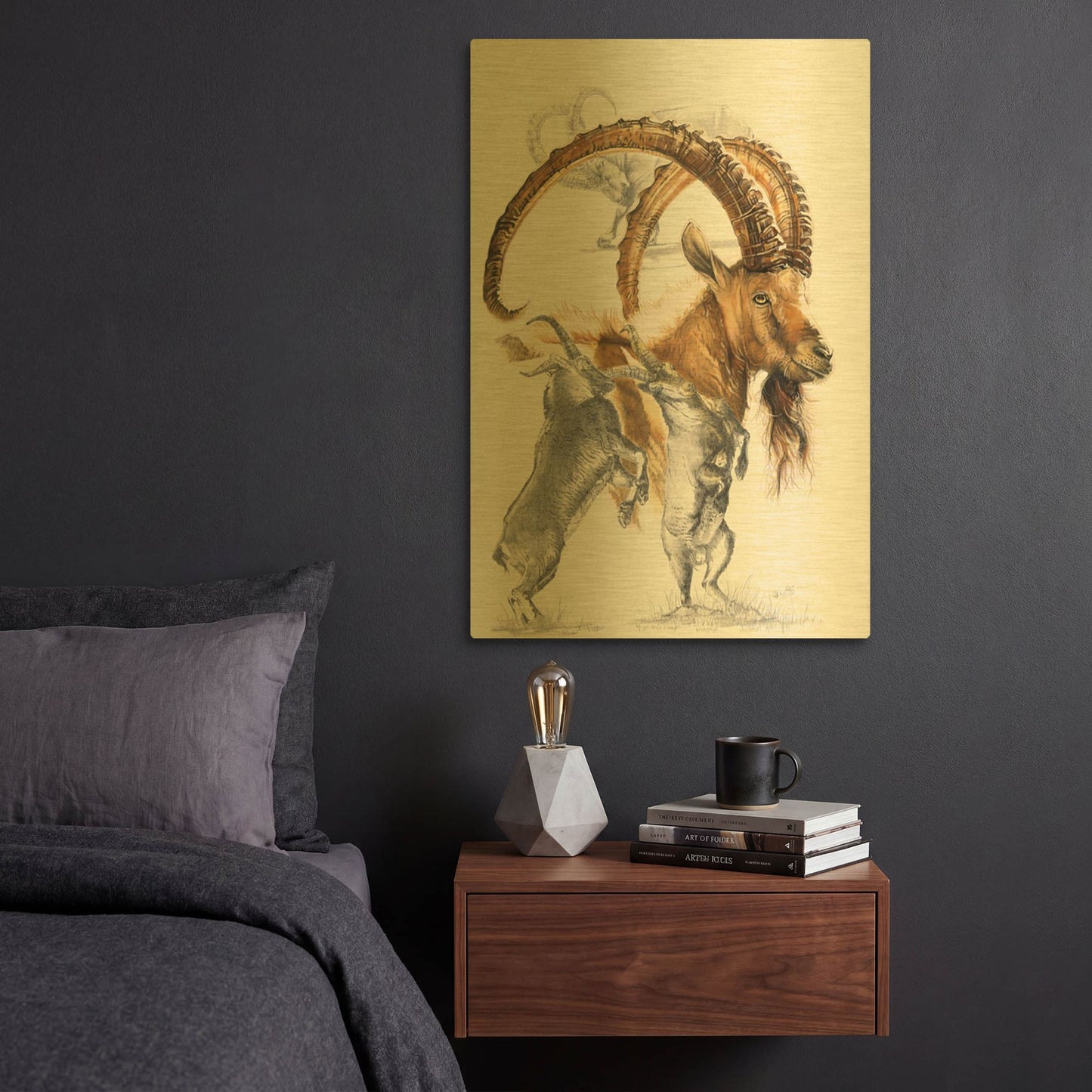 'Ibex' By Barbara Keith Gold Metal Wall Art