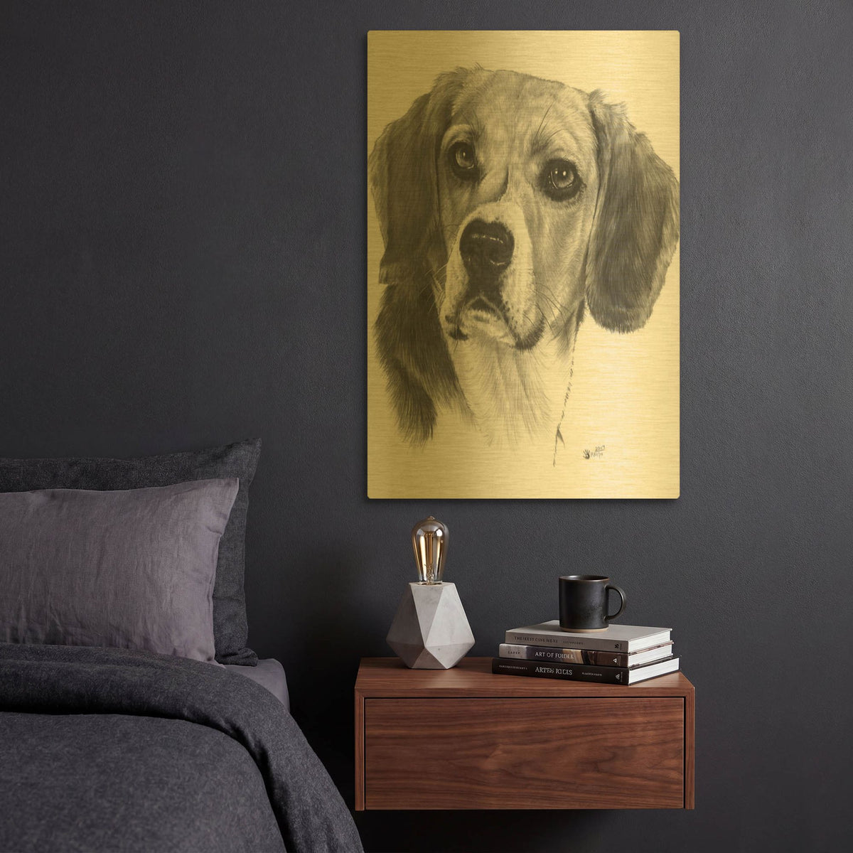 'Shadow' By Barbara Keith Gold Metal Wall Art