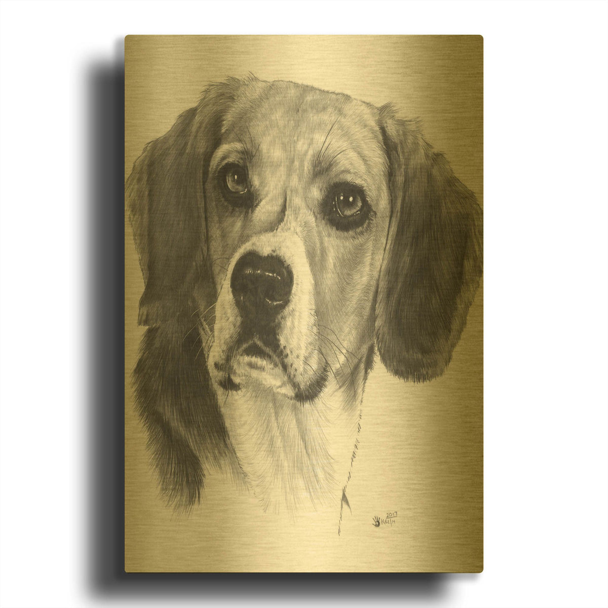 'Shadow' By Barbara Keith Gold Metal Wall Art