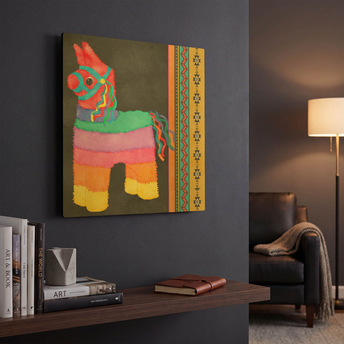 'Pinata Party I' By Jade Reynolds Gold Metal Wall Art