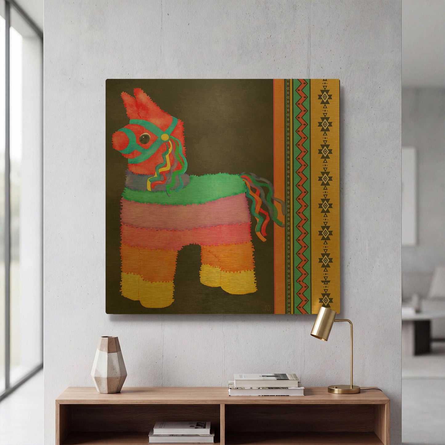'Pinata Party I' By Jade Reynolds Gold Metal Wall Art