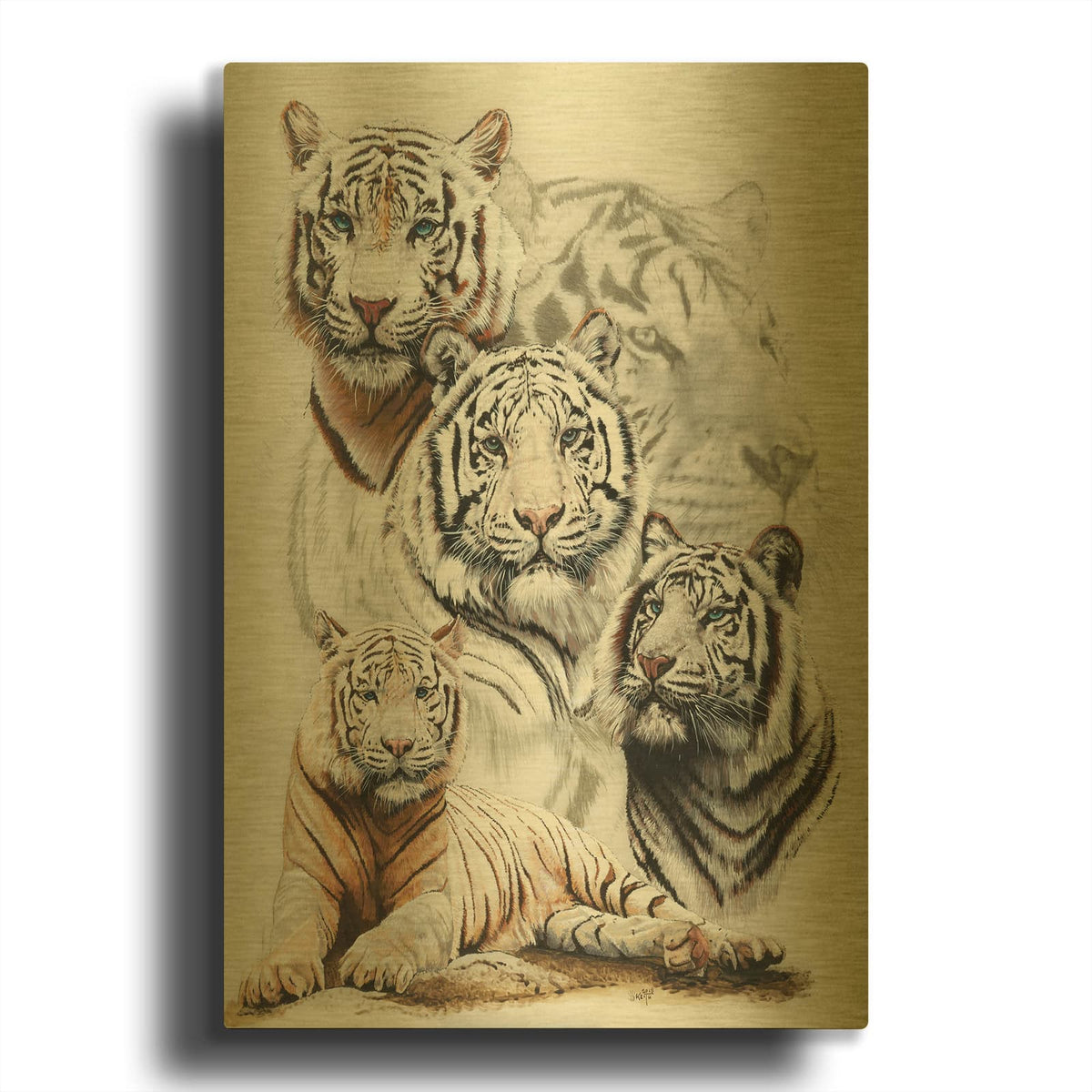 'Baron' By Barbara Keith Gold Metal Wall Art