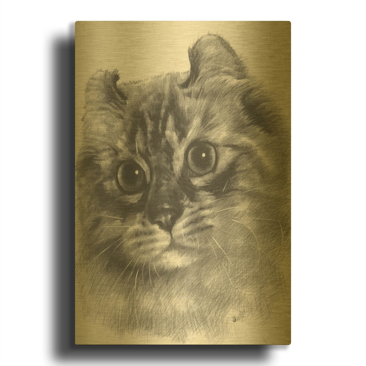 'Lovely' By Barbara Keith Gold Metal Wall Art