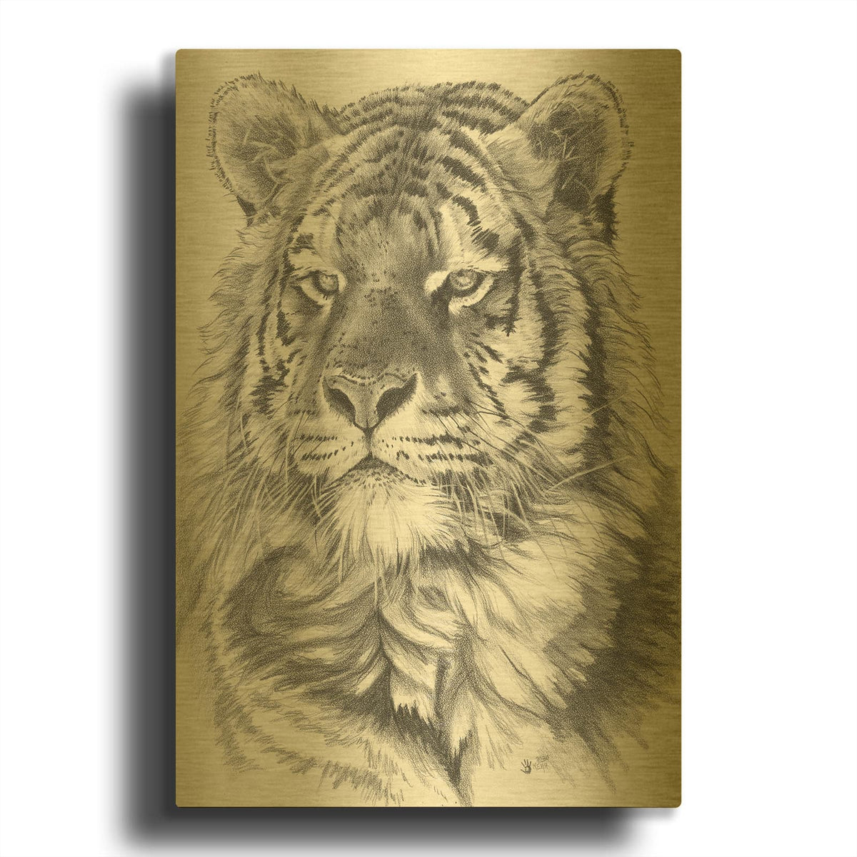 'Titan' By Barbara Keith Gold Metal Wall Art