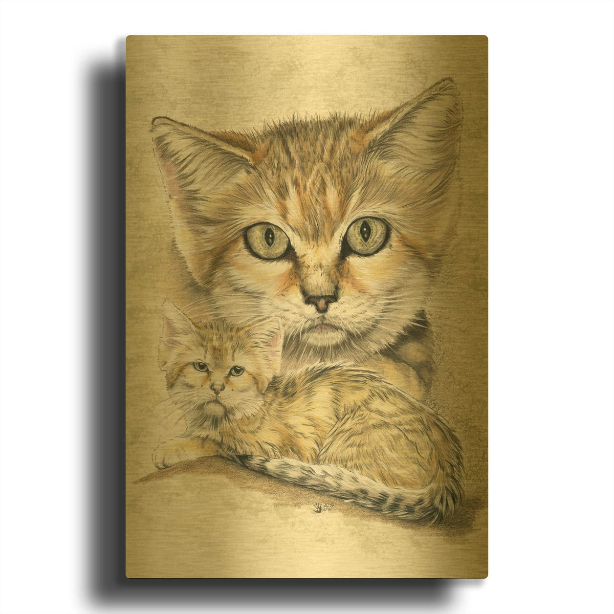 'Covert' By Barbara Keith Gold Metal Wall Art
