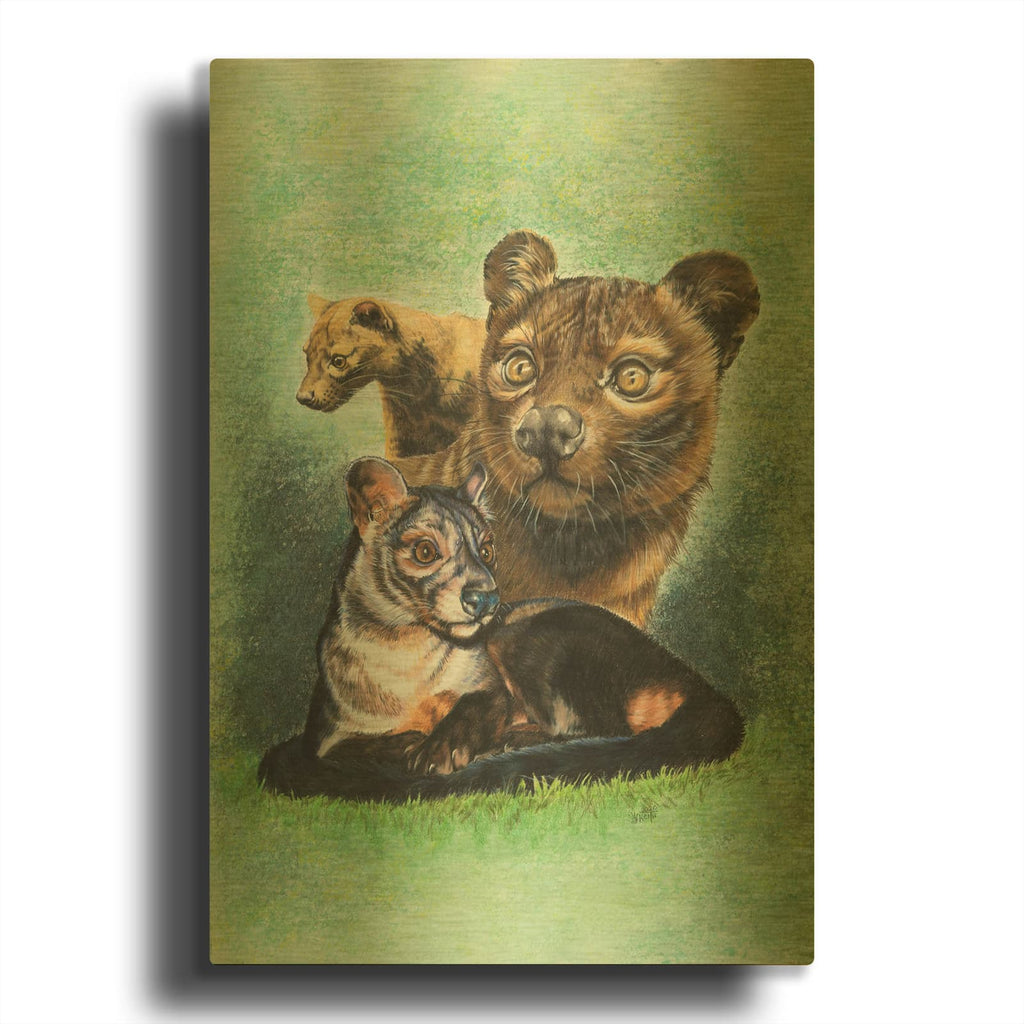 'Fossa' By Barbara Keith Gold Metal Wall Art