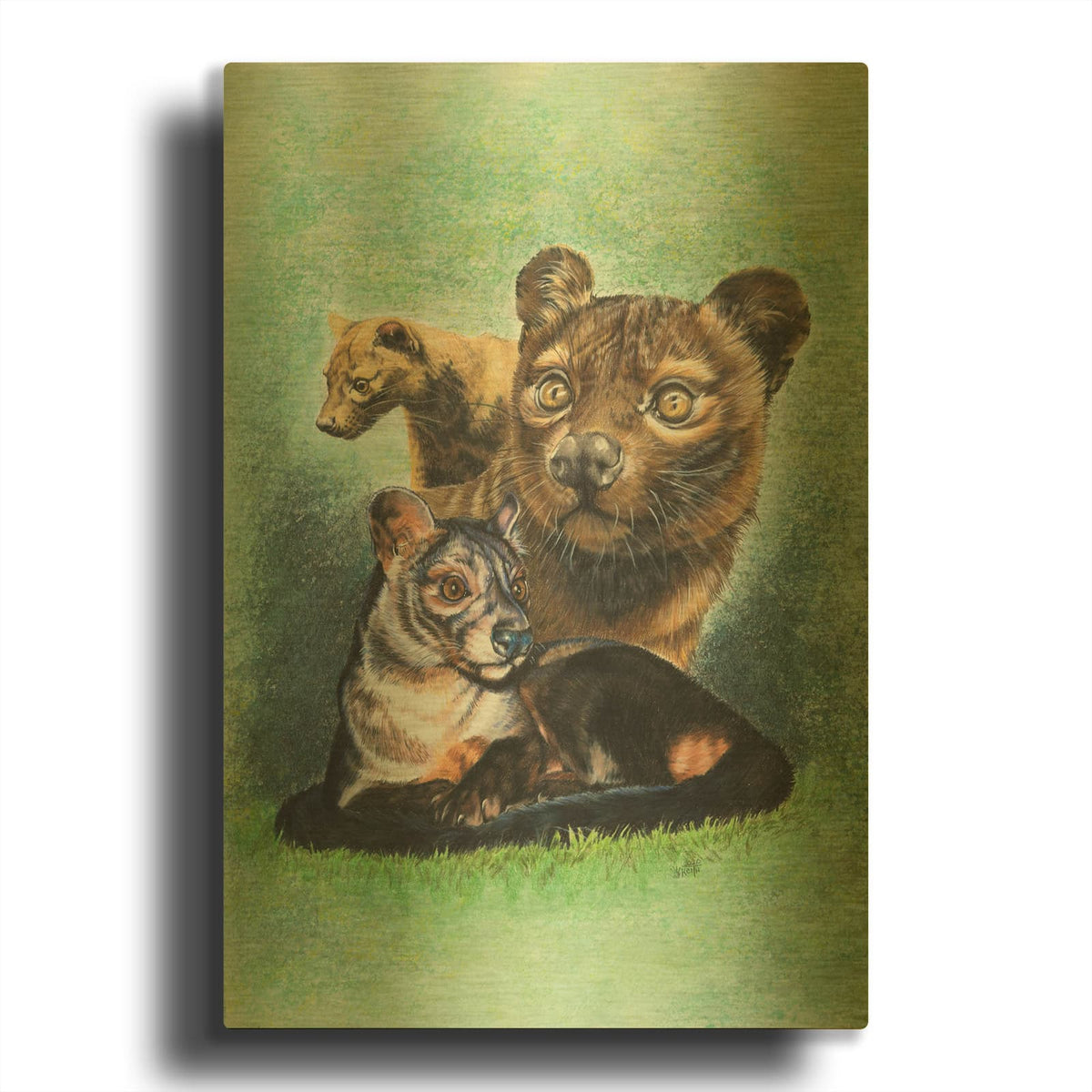 'Fossa' By Barbara Keith Gold Metal Wall Art
