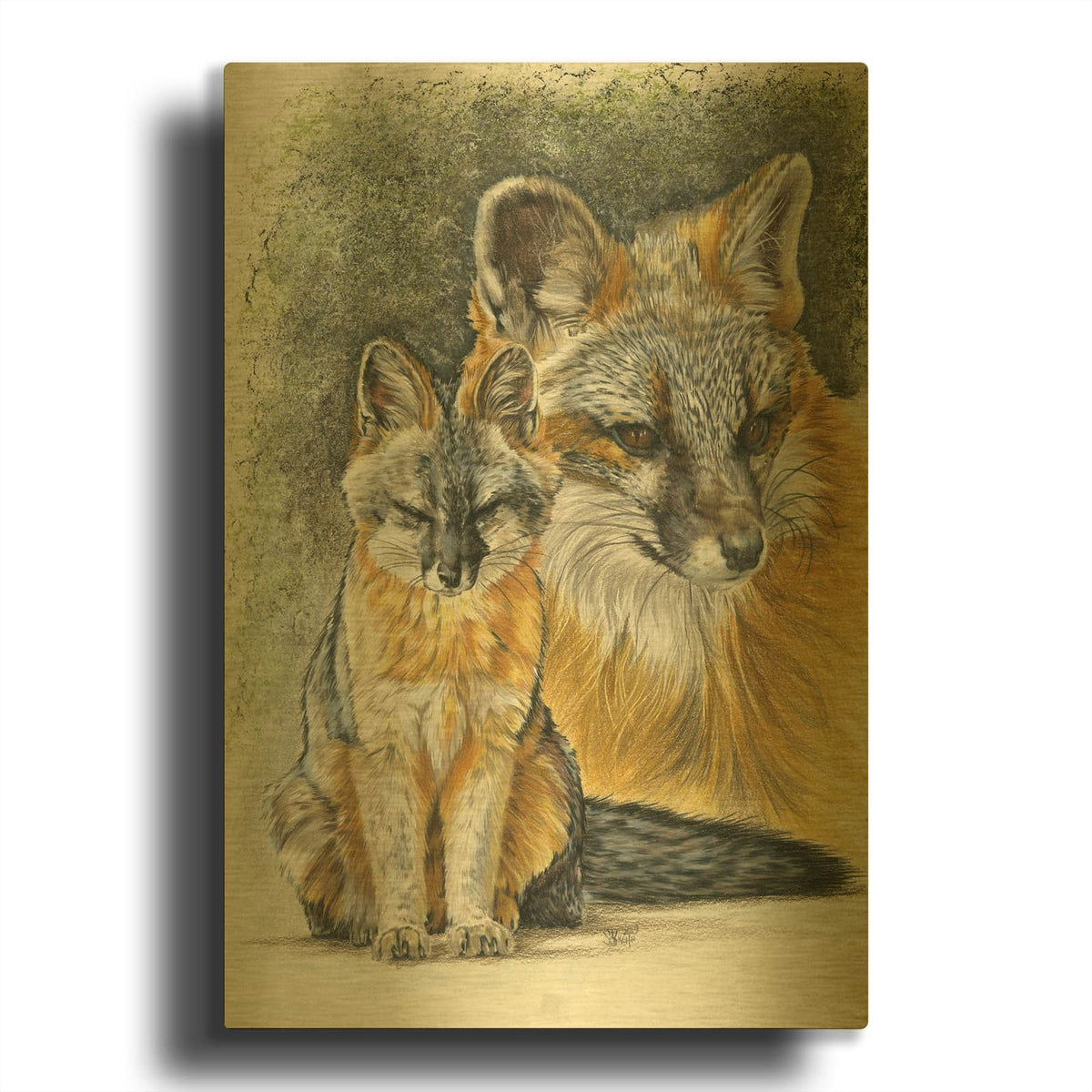 'Furtive' By Barbara Keith Gold Metal Wall Art