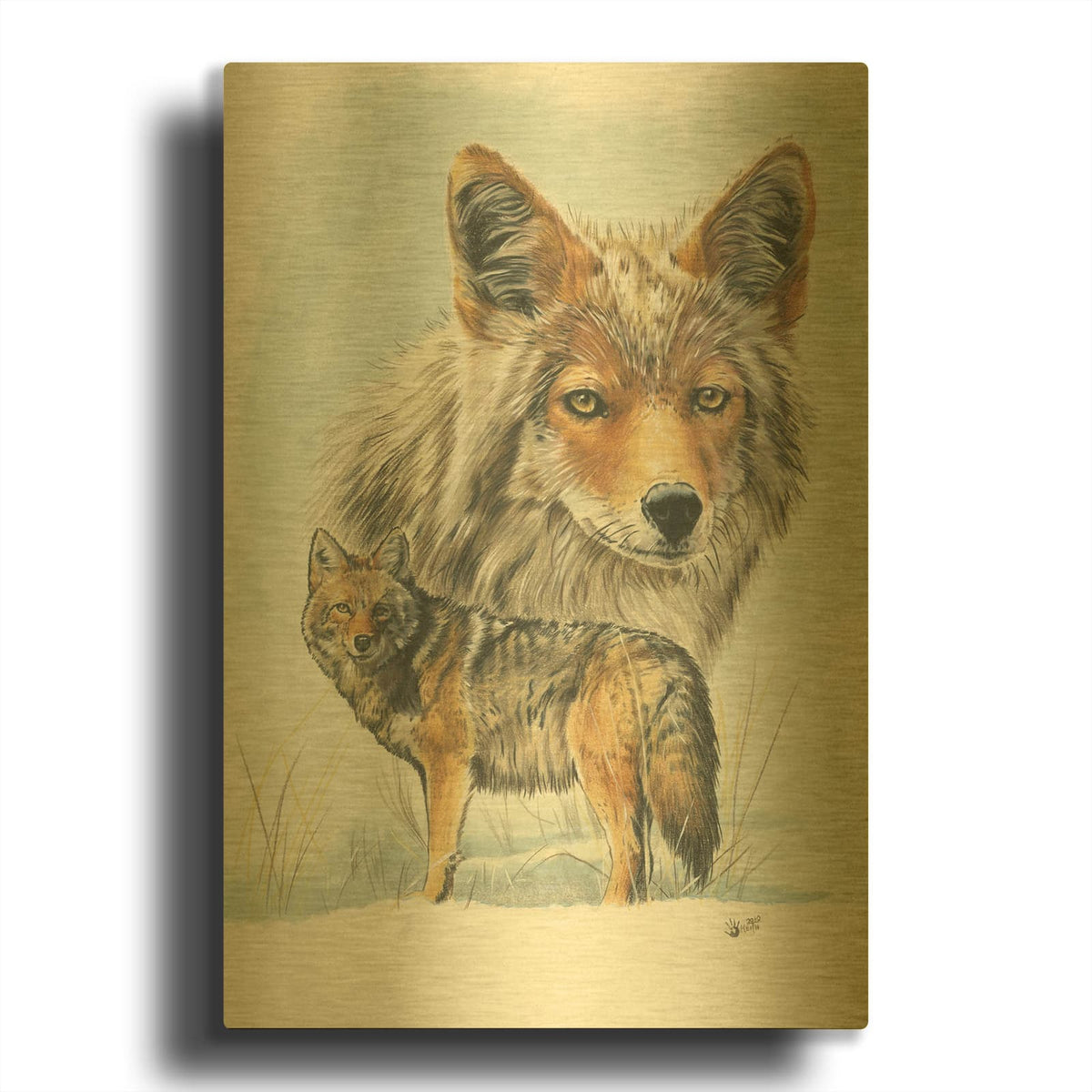 'Wily' By Barbara Keith Gold Metal Wall Art