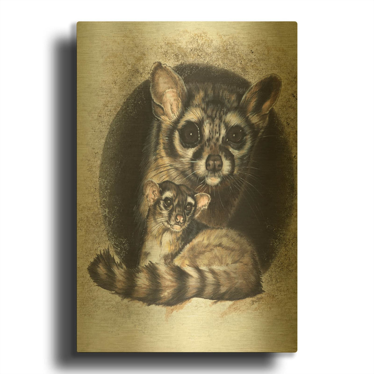 'Night Hunter' By Barbara Keith Gold Metal Wall Art