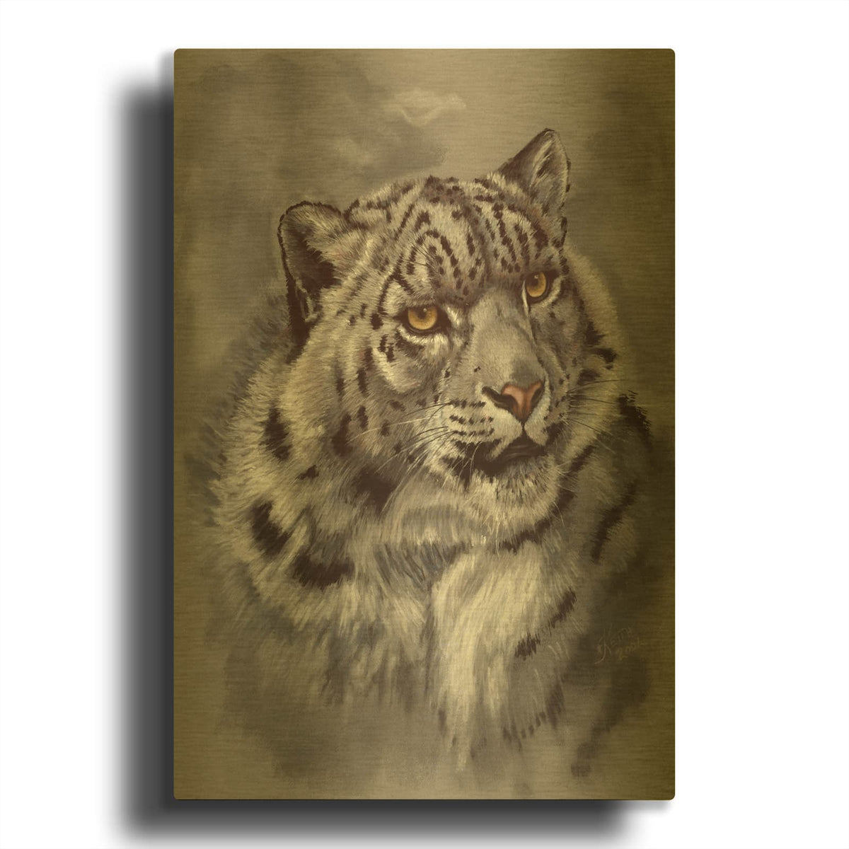 'Mountain Denizen' By Barbara Keith Gold Metal Wall Art