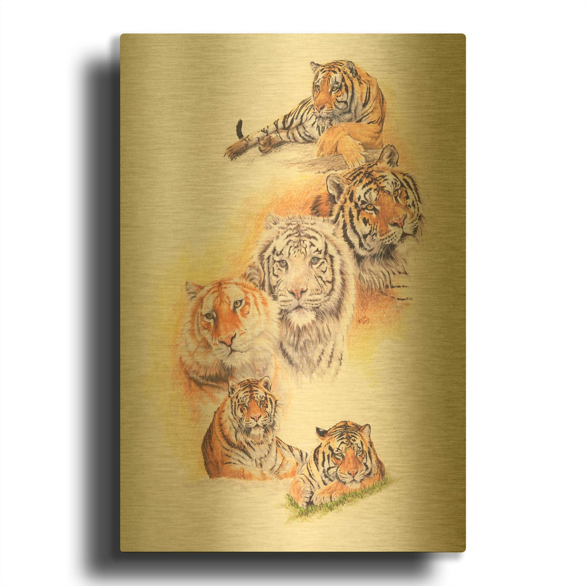 'Six Pack' By Barbara Keith Gold Metal Wall Art