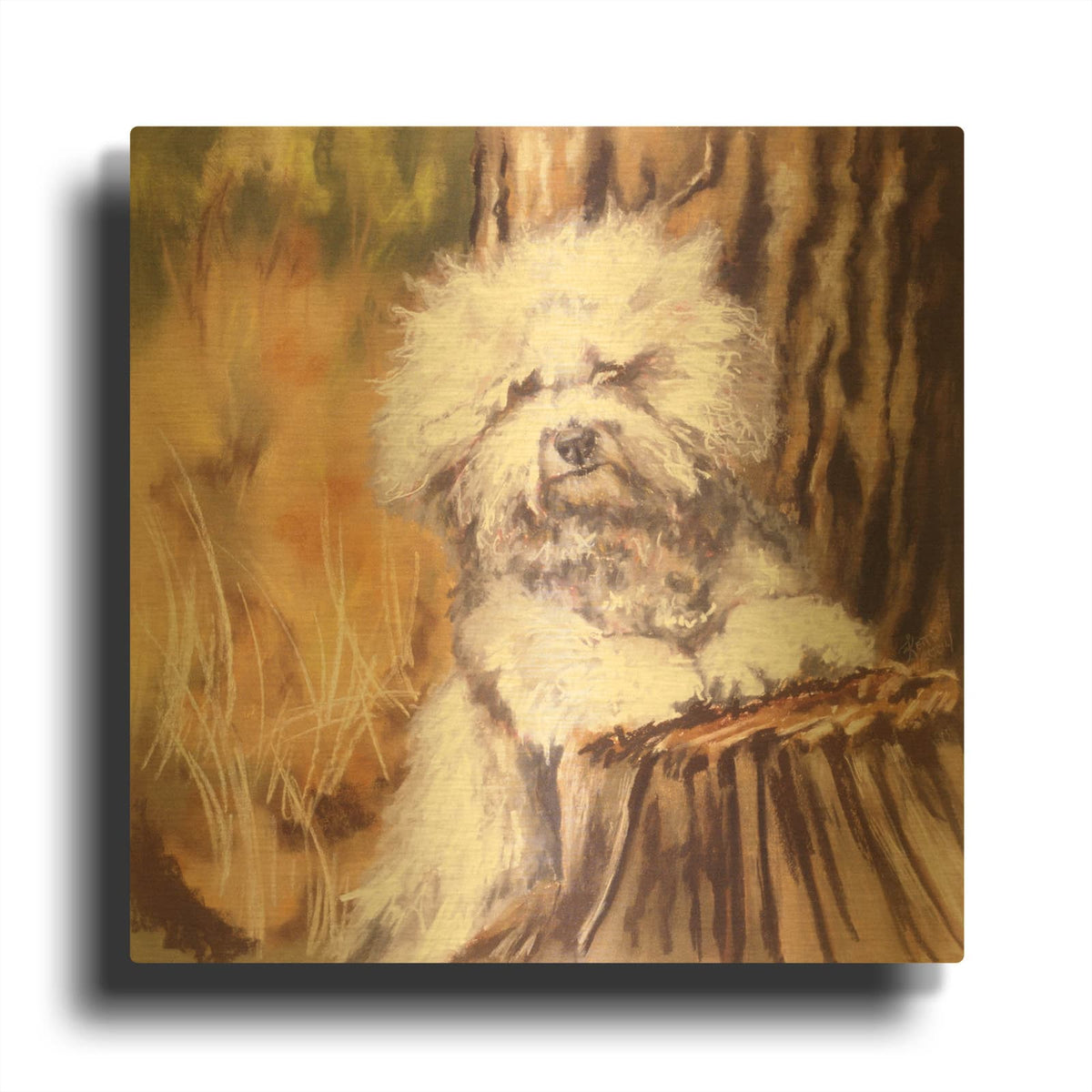 'About That Haircut!' By Barbara Keith Gold Metal Wall Art
