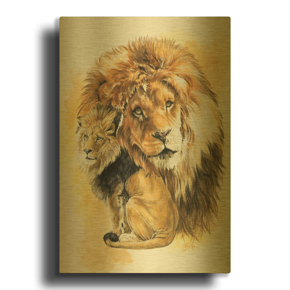 'Protector' By Barbara Keith Gold Metal Wall Art