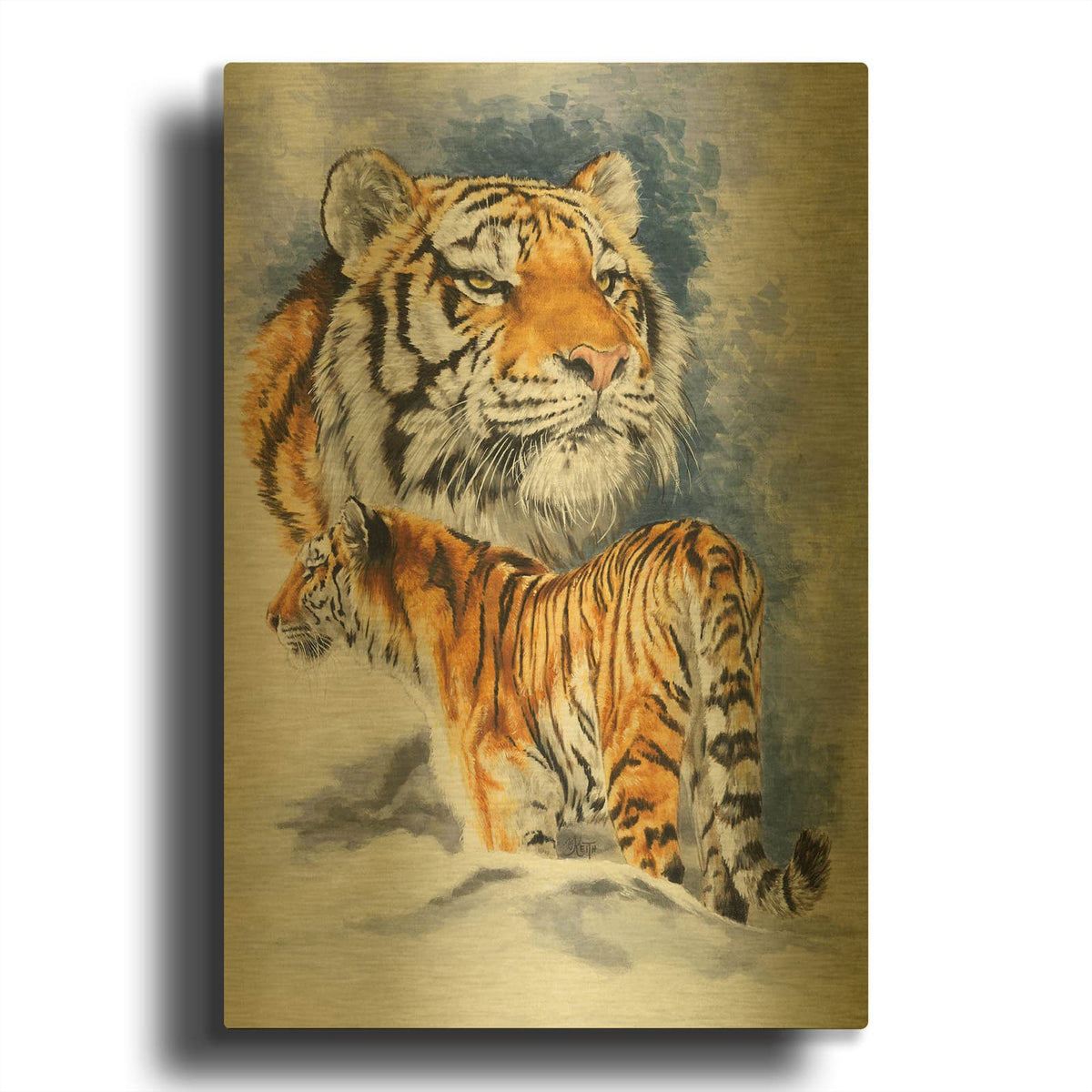 'Forceful' By Barbara Keith Gold Metal Wall Art