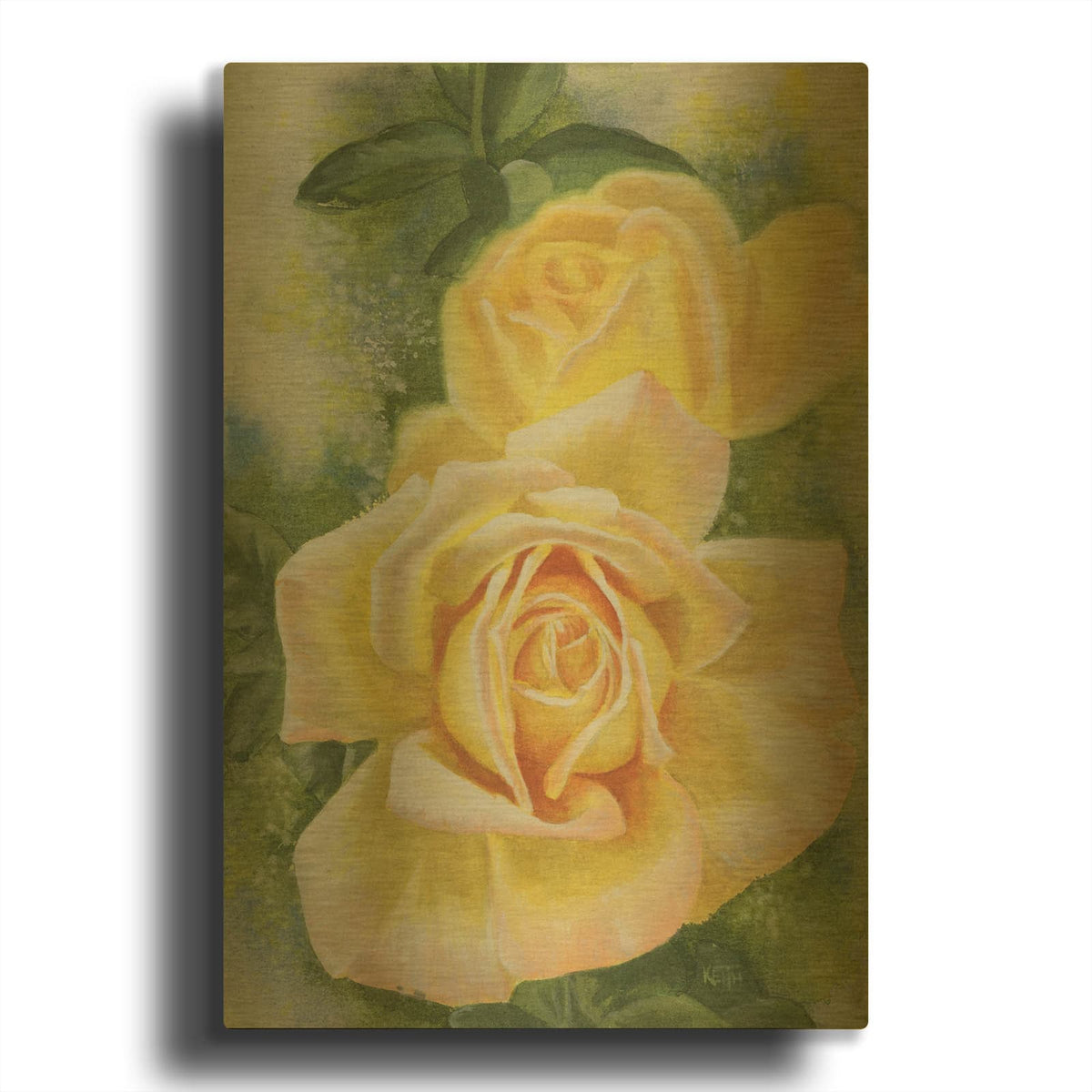 'Peace Rose' By Barbara Keith Gold Metal Wall Art