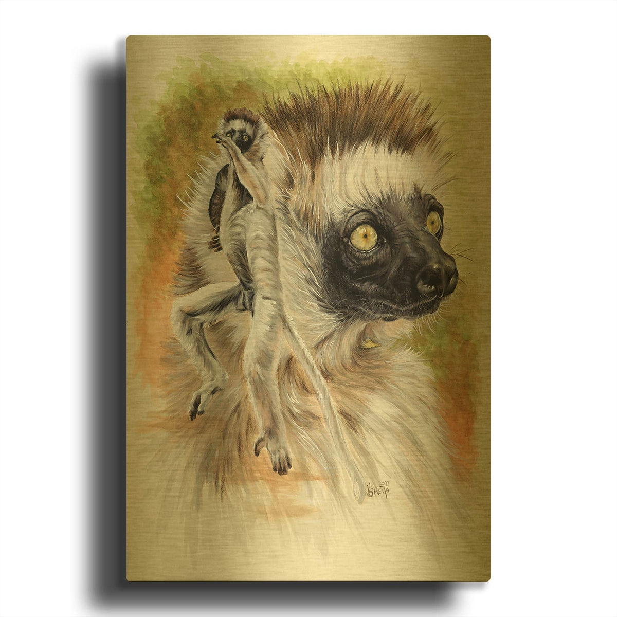 'Agile' By Barbara Keith Gold Metal Wall Art