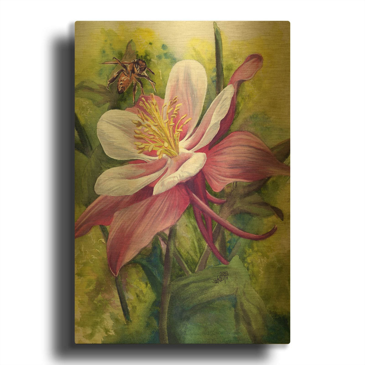 'Vernal' By Barbara Keith Gold Metal Wall Art