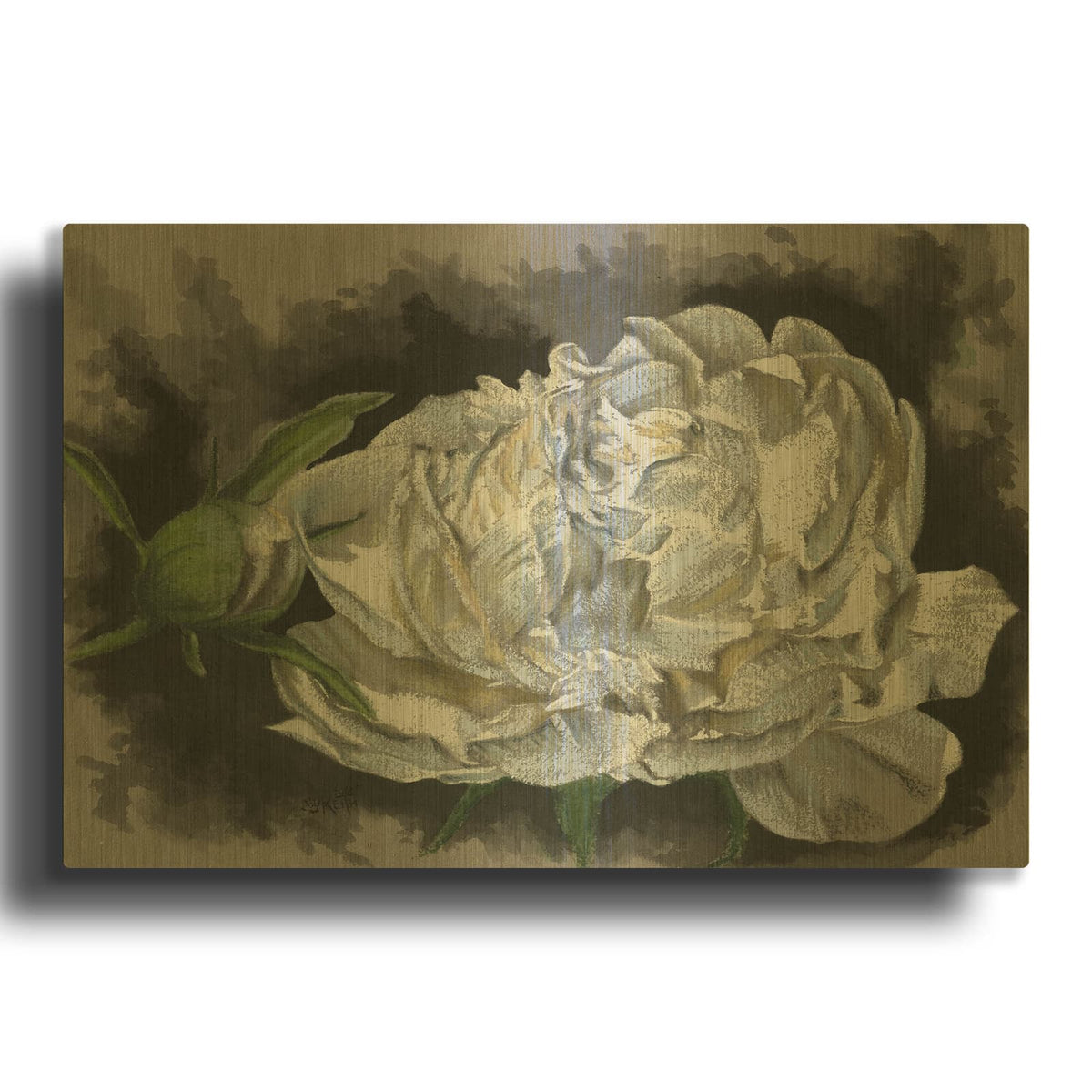 'Demure' By Barbara Keith Gold Metal Wall Art