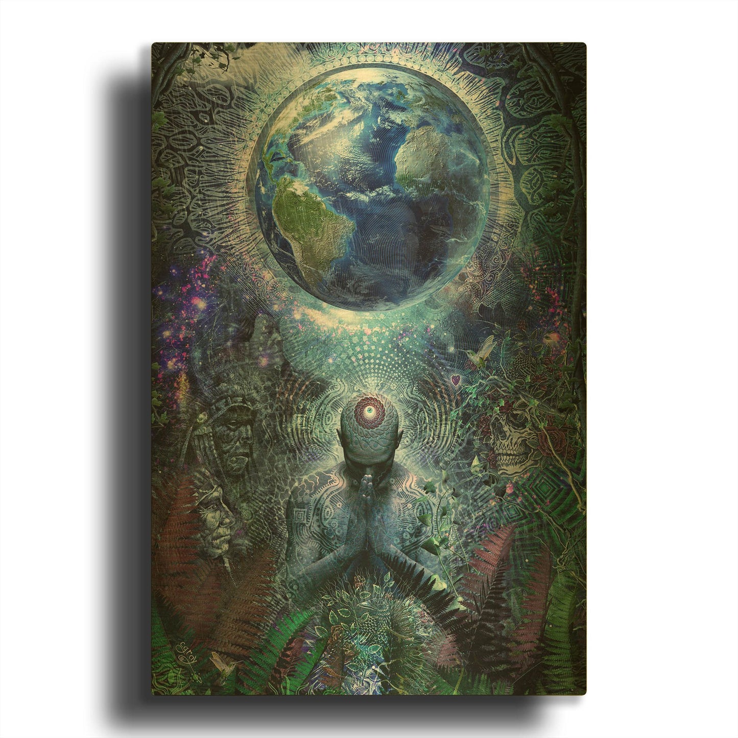 'Gratitude for the Earth and Sky' By Cameron Gray Gold Metal Wall Art