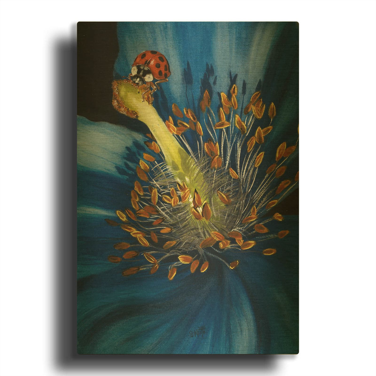 'Lazuline' By Barbara Keith Gold Metal Wall Art