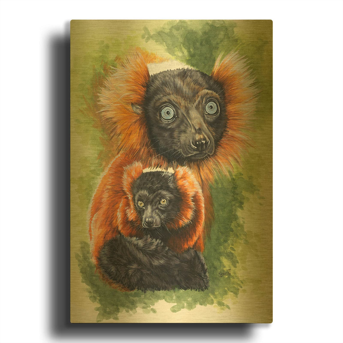'Cheeky' By Barbara Keith Gold Metal Wall Art
