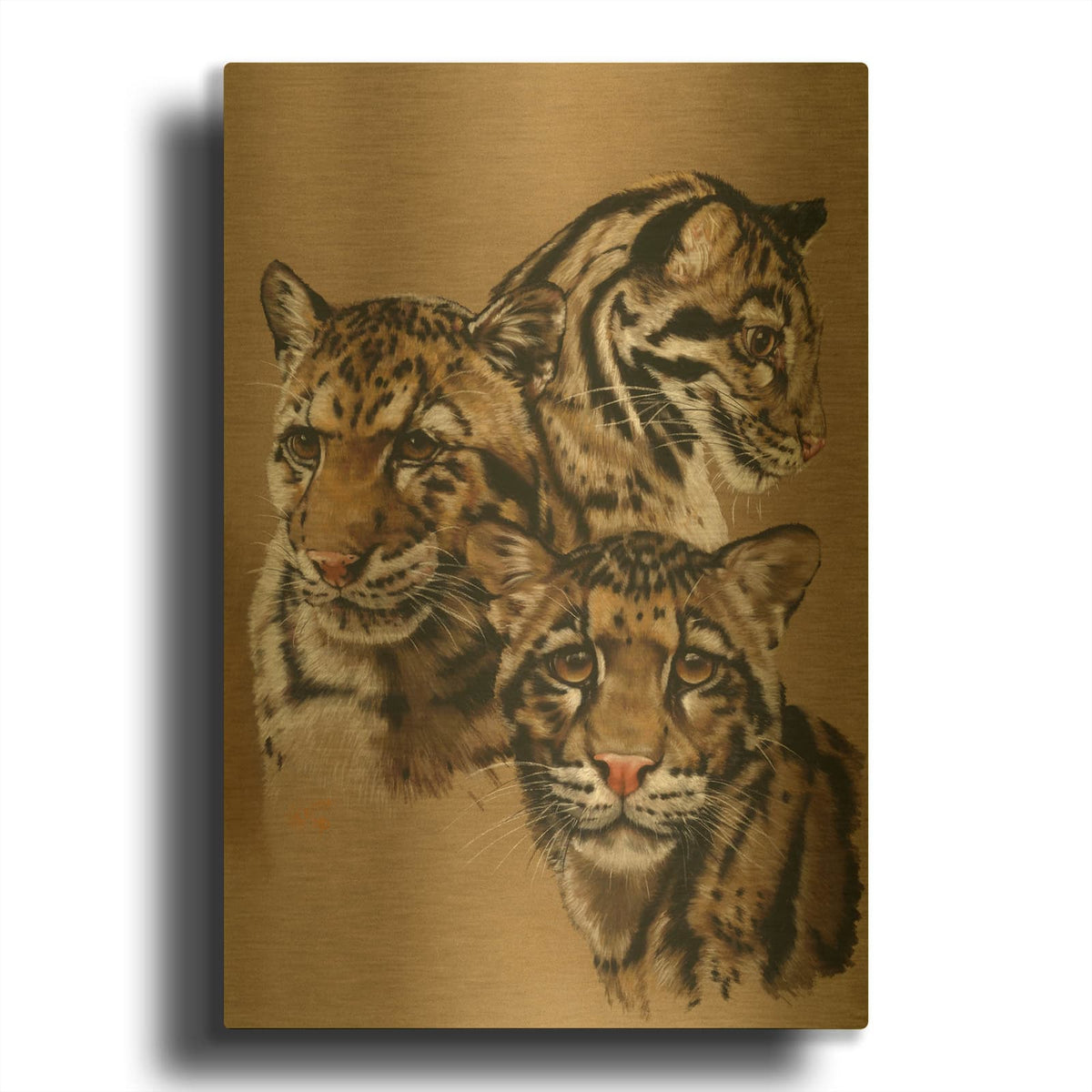 'Triumvarate' By Barbara Keith Gold Metal Wall Art