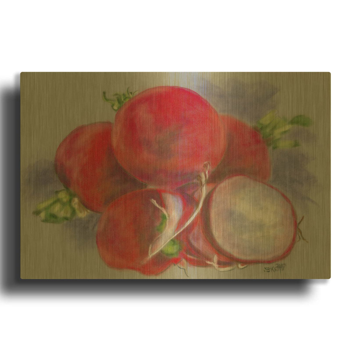'Bunches' By Barbara Keith Gold Metal Wall Art