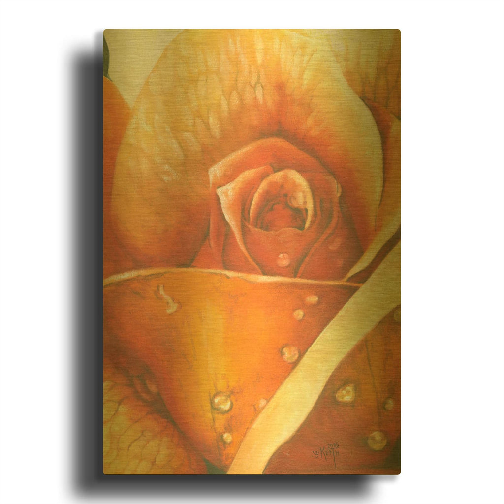 'Glimmer 2' By Barbara Keith Gold Metal Wall Art