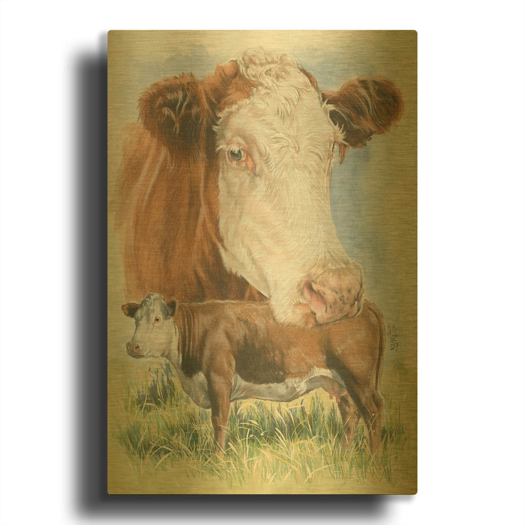 'Hereford' By Barbara Keith Gold Metal Wall Art