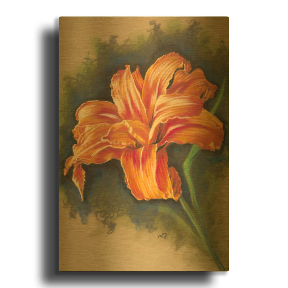 'Mandarin' By Barbara Keith Gold Metal Wall Art