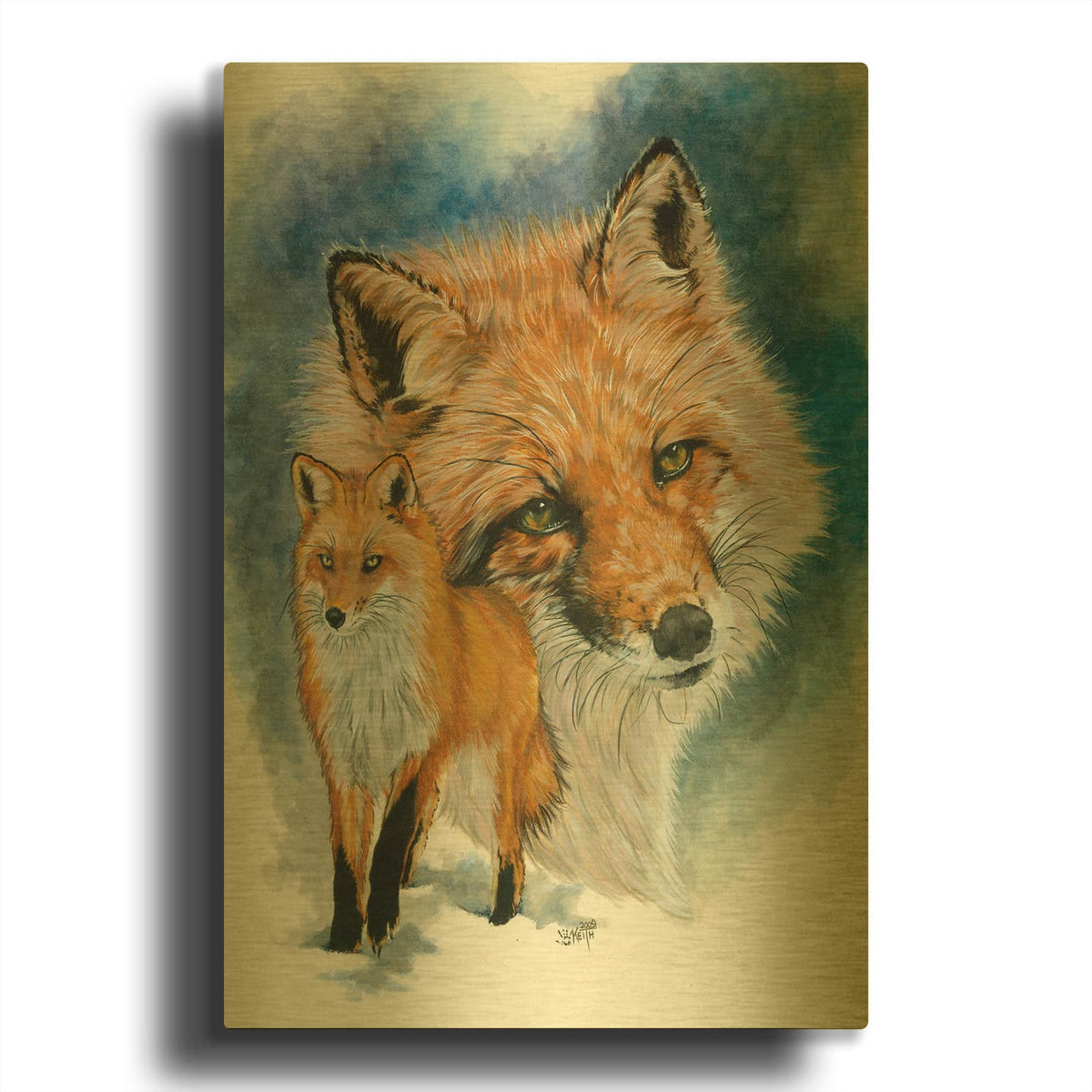 'Cunning' By Barbara Keith Gold Metal Wall Art