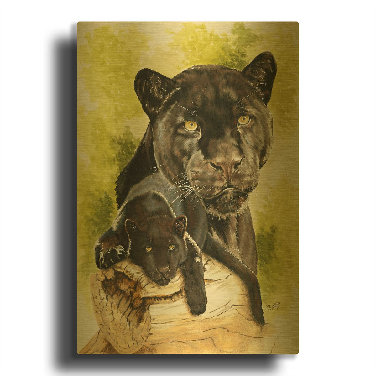 'Melancholy' By Barbara Keith Gold Metal Wall Art