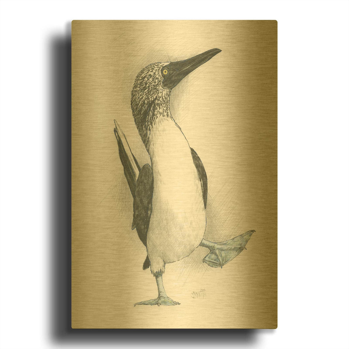 'Happy Feet' By Barbara Keith Gold Metal Wall Art